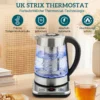 Elektrische Waterkoker, 1,7L Snelkokende 2200W Waterkoker Met UK Strix Thermostaat, Theezeef, Warmhoudfunctie