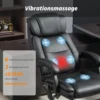 Ergonomische Bureaustoel Met Massagefunctie, Bureaustoel Met Voetensteun, Kunstleer Zwart