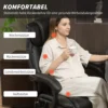 Ergonomische Bureaustoel Met Massagefunctie, Bureaustoel Met Voetensteun, Kunstleer Zwart