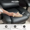 Ergonomische Bureaustoel Met Massagefunctie, Bureaustoel Met Voetensteun, Kunstleer Zwart