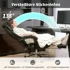 Ergonomische Bureaustoel Met Massagefunctie, Bureaustoel Met Voetensteun, Kunstleer Zwart