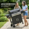 Gasgrill 17,8 KW 6+1 Branders BBQ Grillwagen Gemaakt Van Roestvrij Staal Inclusief Rol Zijbrander Thermometer Geëmailleerd Grillrooster