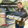 Gasgrill 7,5 KW Draagbare Tafelgrill Met 3 Branders Zijtafel Braadplaat Emaille Grillroosters Vetopvangbak