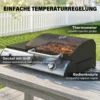 Gasgrill 7,5 KW Draagbare Tafelgrill Met 3 Branders Zijtafel Braadplaat Emaille Grillroosters Vetopvangbak
