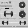 Halterset 2 in 1 Korte Halters Lange Halters Verstelbaar Tot 20 KG Met Antislip Handvat Voor Krachttraining Thuis Grijs