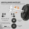 Halterset 2 in 1 Korte Halters Lange Halters Verstelbaar Tot 20 KG Met Antislip Handvat Voor Krachttraining Thuis Grijs