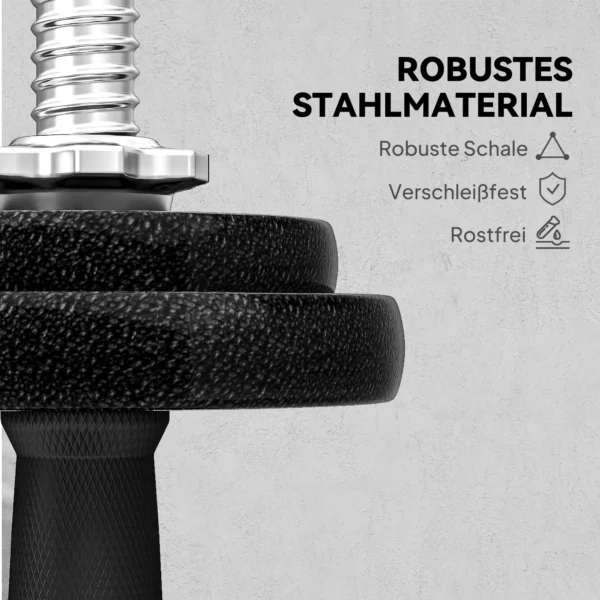 Halterset 2 in 1 Korte Halters Lange Halters Verstelbaar Tot 20 KG Met Antislip Handvat Voor Krachttraining Thuis Grijs