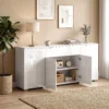 Hoogglans Dressoir, Moderne Commode Met 4 Deuren En Verstelbare Planken, Soft close Functie, Wit