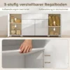 Hoogglans Dressoir, Moderne Commode Met 4 Deuren En Verstelbare Planken, Soft close Functie, Wit