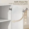 Hoogglans Dressoir, Moderne Commode Met 4 Deuren En Verstelbare Planken, Soft close Functie, Wit