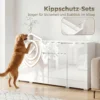 Hoogglans Dressoir, Moderne Commode Met 4 Deuren En Verstelbare Planken, Soft close Functie, Wit