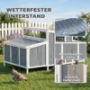 Houten Kippenhok Met Afsluitbare Deur, Legnest, Waterdicht PET dak Voor 3 4 Kippen, 145x90x92 Cm Grijs