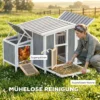Houten Kippenhok Met Afsluitbare Deur, Legnest, Waterdicht PET dak Voor 3 4 Kippen, 145x90x92 Cm Grijs