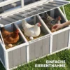 Houten Kippenhok Met Afsluitbare Deur, Legnest, Waterdicht PET dak Voor 3 4 Kippen, 145x90x92 Cm Grijs