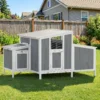 Houten Kippenhok Met Afsluitbare Deur, Legnest, Waterdicht PET dak Voor 3 4 Kippen, 145x90x92 Cm Grijs