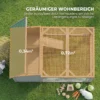 Houten Konijnenhok Met Opklapbaar Bitumendak, Ren, Deuren 125,5x100x49 Cm Grijs