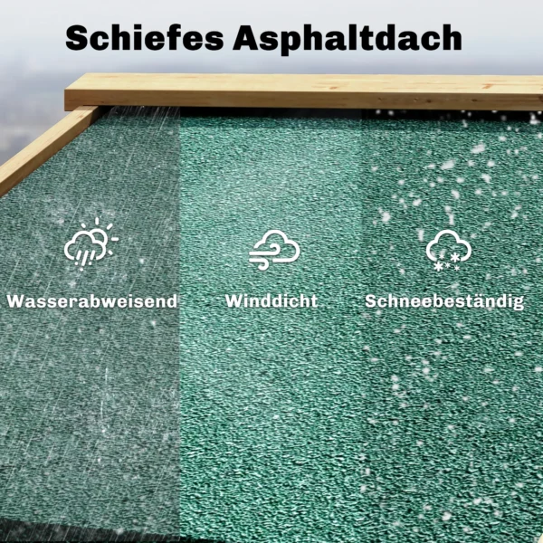 Houten Tuinkast Gereedschapsschuur Met Plank, Acrylramen, Afsluitbare Deur, Bodemplaat, Asfaltdak, Ventilatiepaneel