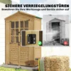 Houten Tuinkast Gereedschapsschuur Met Plank, Acrylramen, Afsluitbare Deur, Bodemplaat, Asfaltdak, Ventilatiepaneel