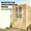 Houten Tuinkast Loopbare Gereedschapsschuur Met Plank Acrylramen Dubbele Deur Asfalt Dak Lamellenventilatie Bodemplaat