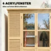 Houten Tuinkast Loopbare Gereedschapsschuur Met Plank Acrylramen Dubbele Deur Asfalt Dak Lamellenventilatie Bodemplaat