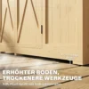 Houten Tuinkast Loopbare Gereedschapsschuur Met Plank Acrylramen Dubbele Deur Asfalt Dak Lamellenventilatie Bodemplaat