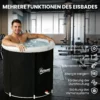 IJsbad Ø78 Cm Opvouwbare IJsbadtub Opblaasbare Draagbare IJston 280L Met 3 Isolatielagen Deksel, Zwart