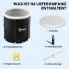 IJsbad Ø78 Cm Opvouwbare IJsbadtub Opblaasbare Draagbare IJston 280L Met 3 Isolatielagen Deksel, Zwart