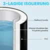 IJsbad Ø78 Cm Opvouwbare IJsbadtub Opblaasbare Draagbare IJston 280L Met 3 Isolatielagen Deksel, Zwart