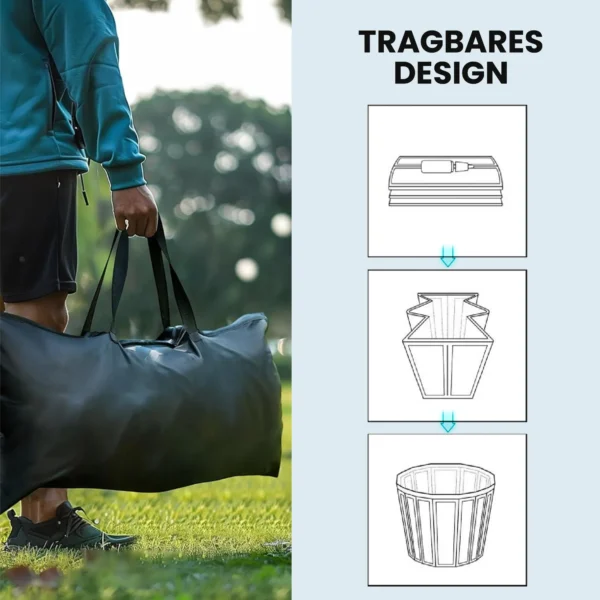 IJsbad Ø78 Cm Opvouwbare IJsbadtub Opblaasbare Draagbare IJston 280L Met 3 Isolatielagen Deksel, Zwart
