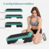 In Hoogte Verstelbaar Fitness Aerobic Stepper Met 3 Niveaus (10,5/15,5/20,5 Cm), Anti slip Groen