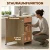 Inklapbare Eettafel Voor 2 4 Personen, Rolbare Tafel Met Open Vak En Lade, Ideaal Voor Kleine Ruimtes, Natuur