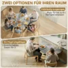 Inklapbare Eettafel Voor 2 6 Personen, Ronde Klaptafel Met Dubbel X Stalen Frame, Dik Tafelblad, Cementgrijs