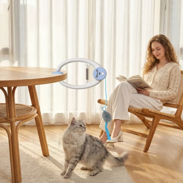 Interactief Kattenspeelgoed USB Oplaadbare Deurhangende Springende Muis Voor Katten, 24,1 X 13,8 X 6,6 Cm Wit