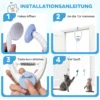 Interactief Kattenspeelgoed USB Oplaadbare Deurhangende Springende Muis Voor Katten, 24,1 X 13,8 X 6,6 Cm Wit