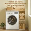 Kast Boven De Wasmachine Met Soft close Scharnieren, Moderne Badkamerorganizer Boven Het Toilet Met Open Opbergvakken
