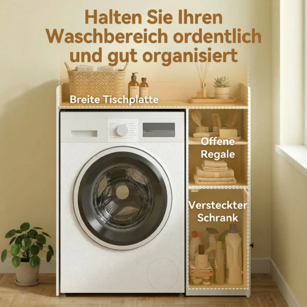 Kast Boven De Wasmachine Met Soft close Scharnieren, Moderne Badkamerorganizer Boven Het Toilet Met Open Opbergvakken