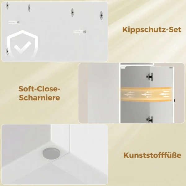 Kast Boven De Wasmachine Met Soft close Scharnieren, Moderne Badkamerorganizer Boven Het Toilet Met Open Opbergvakken