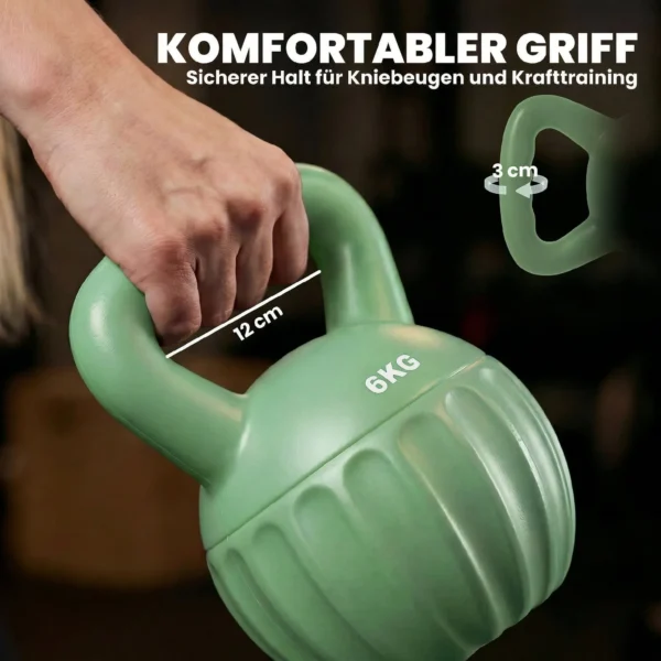 Kettlebell Kogelgewicht 6 Kg Gewicht Halter Gevuld Met Zand Voor Beginners Thuis Krachttraining 17 X 17 X 23 Cm Groen
