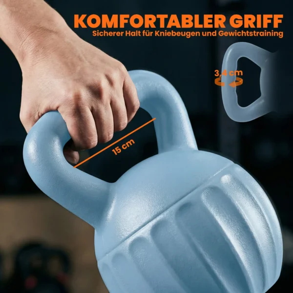 Kettlebell Kogelgewicht 6 Kg Gewicht Halter Gevuld Met Zand Voor Beginners Thuis Krachttraining 21 X 21 X 27 Cm Blauw