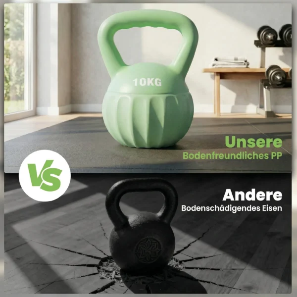 Kettlebell Kogelgewicht 6 Kg Met Zand Gevulde Gewichtshandvat Voor Beginners Thuis Krachttraining 21 X 21 X 27 Cm Groen