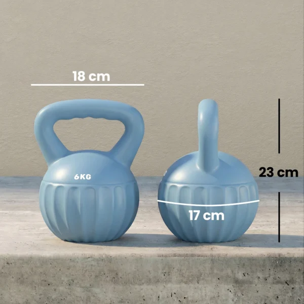 Kettlebell Kogelhalter 6 Kg Gewicht Halter Gevuld Met Zand Voor Beginners Thuis Krachttraining 17 X 17 X 23 Cm Blauw