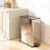 Keukenafvalbak 2 X 28L RVS Pedaalemmer Met Soft Close Deksel, Uitneembare Binnenvaten