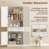 Keukenkast Met 4 Deuren, Lade En Verstelbare Planken Voor Keuken, 80 X 39,5 X 186,4 Cm Wit