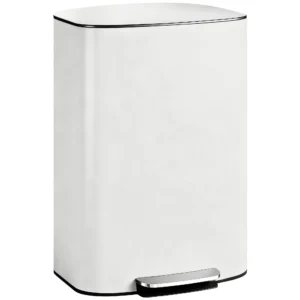 Keukenvuilnisbak 50 Liter Met Blijf Open Functie, Soft Close Deksel, Pedaal, Crèmewit