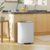 Keukenvuilnisbak 50 Liter Met Blijf Open Functie, Soft Close Deksel, Pedaal, Crèmewit