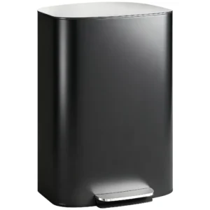 Keukenvuilnisbak 50 Liter Met Blijf Open Functie, Soft Close Deksel, Pedaal, Zwart
