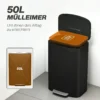 Keukenvuilnisbak 50 Liter Met Blijf Open Functie, Soft Close Deksel, Pedaal, Zwart