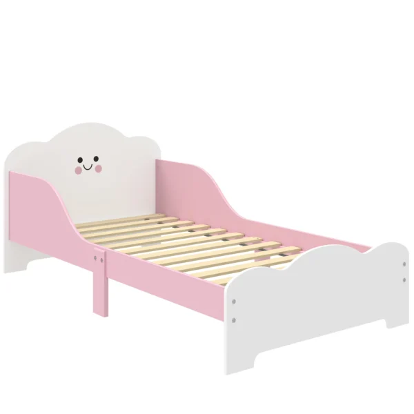 Kinderbed, 140 X 70 Cm Bedframe Met Hoge Beschermingshek Voor Kinderen Van 3 6 Jaar, Zonder Matras, Roze