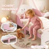 Kinderbed, 140 X 70 Cm Bedframe Met Hoge Beschermingshek Voor Kinderen Van 3 6 Jaar, Zonder Matras, Roze