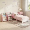 Kinderbed, 140 X 70 Cm Bedframe Met Hoge Beschermingshek Voor Kinderen Van 3 6 Jaar, Zonder Matras, Roze